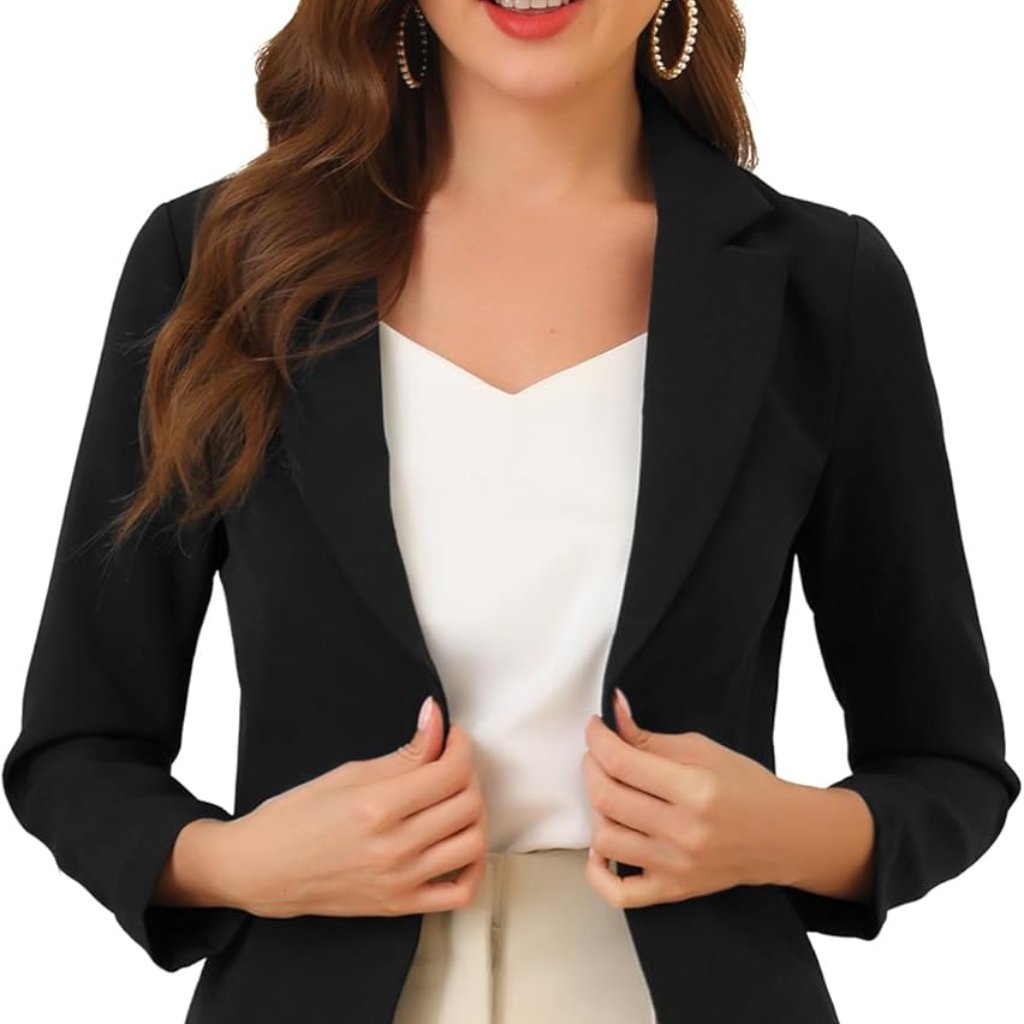 Elegant Summer Open Front Blazer - Women's Lightweight Crop Style In X-Small
